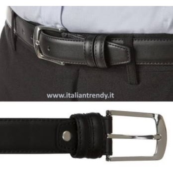 Ceinture noire en cuir pour homme, classique, large de 3,5 cm. Achetez-la en ligne !