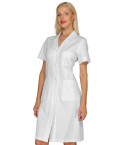 Camice Donna Bianco in Cotone Manica Corta Sfiancato per Medico Farmacista XS-5XL