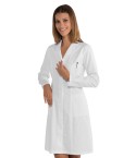 Camice Donna Super Slim Fit Bianco per Medico Farmacista Molto Sciancrato Misto Cotone