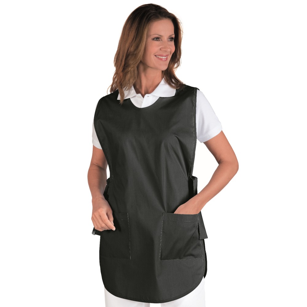 Delantal de mujer estilo camisero tipo poncho talla única para trabajar en color liso.