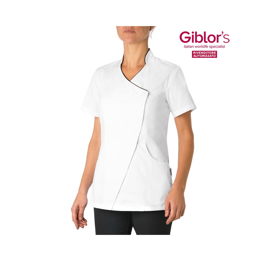 Damenbluse mit kurzen Ärmeln. Slim Brand Giblor's auf Italiantrendy.