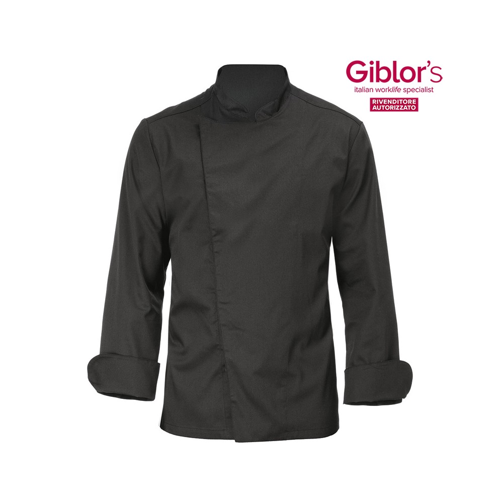 Chaqueta de Cocinero para Hombre Negra con Botones Automáticos. Descubre Ahora en Línea