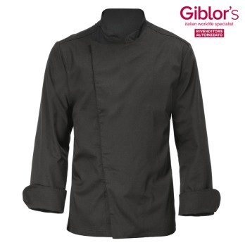 Chaqueta de Cocinero para Hombre Negra con Botones Automáticos. Descubre Ahora en Línea