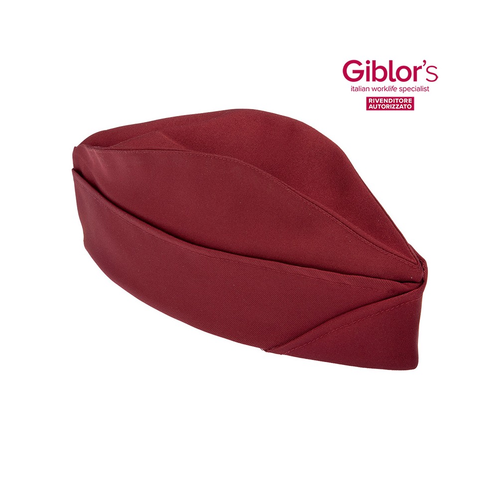 Chapeau Bordeaux à pochette pour hommes et femmes du secteur de l'hôtellerie, marque Gibolr's.