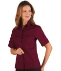 Camicia Donna Slim Leggera in Bordeaux Azzurro Grigio Marrone Manica Corta