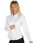 Camicia Donna Bianca Slim Cotone Stretch Per Ristoranti Hotel Catering Hostess