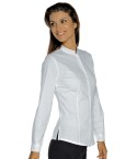 Camicia Bianca Coreana Elasticizzata Slim Donna Per Divisa Bar M/L M/M 3/4