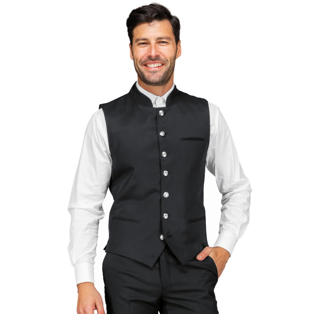 Mandarin collar vest best sale