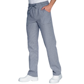 PANTALACCIO O PANTAGIAFFA PIED DE POULE BLU-Isacco-0446P-044640-0