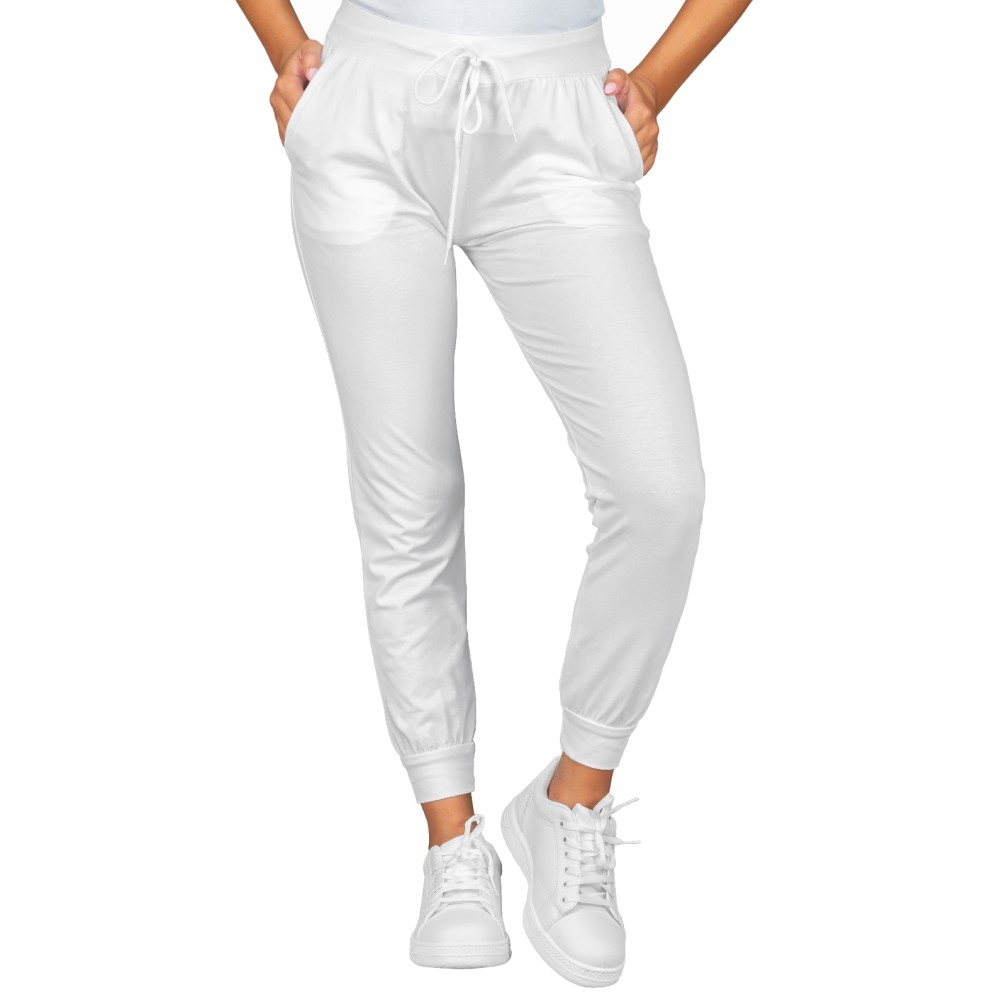 PANTA OLIMPIA UNISEX FELPA BIANCO O NERO-Isacco-0449P-044920-0