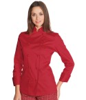 Giacca Donna Cuoca Slim Nera, Rossa o Bordeaux ML MM Lady Chef Black Lady, Burgundy, Red