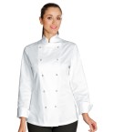 Giacca Bianca da Cuoco Donna In Cotone Lady Chef Bottoni a Pressione ML MM Esmeralda