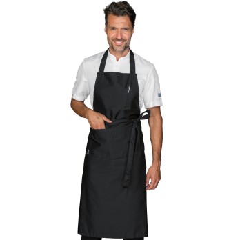 Extra-large bib apron for kitchen or dining room Bombay BLACK Isacco-087981