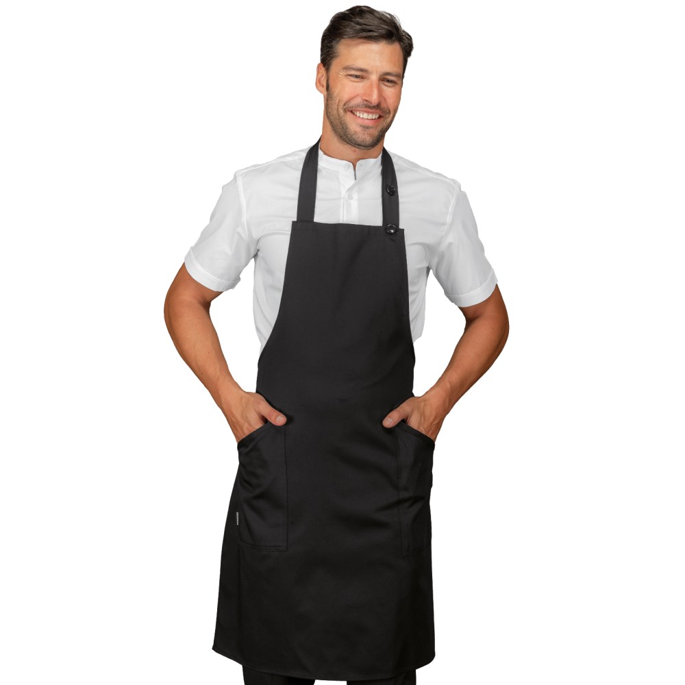 Long Bib Apron Solid Color Black Bar Gelateria Pub Restaurant 220 gr-Champagne-088001-0