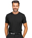 Maglia Nera a Girocollo T-Shirts a Maniche Corte Per Uomo in Cotone