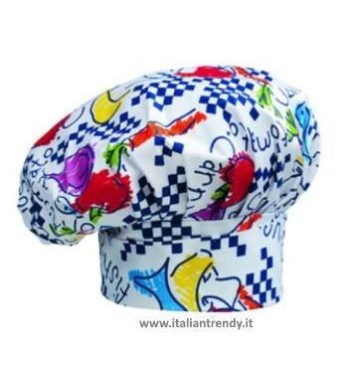 Cappello Cuoco Chef Regolabile Con Velcro 33 Colori