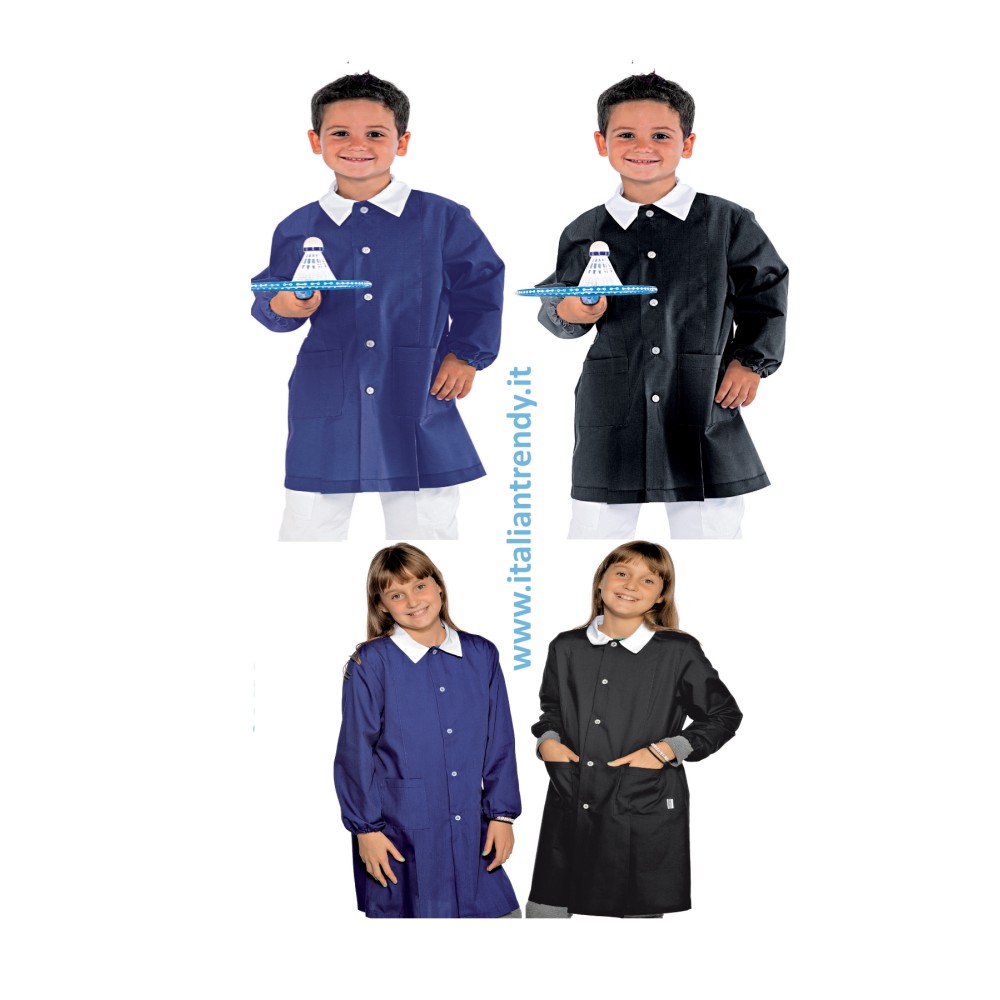 Black or blue apron for girls or boys from 6 to 11 years old for school, college, or uniform.