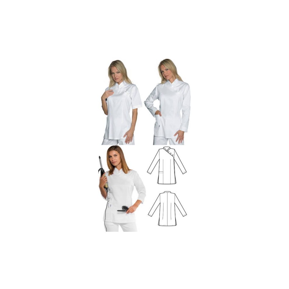 White Stain-Resistant Tunic for Women, Ideal for Aestheticians, Spa, and Wellness Center.