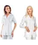 Casacca Bianca Donna in Cotone Per Spa Centro Benessere 2 Varianti M/M M/L