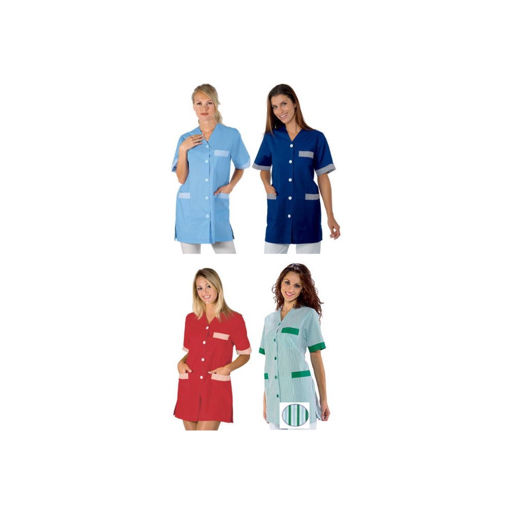 Women's Smock for Use in Food Service, Cleaning, or as a Maid with Short Sleeves - 4 Variants