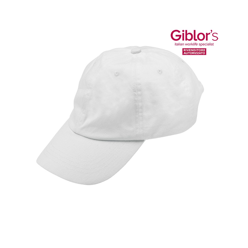 Casquette en coton unisexe avec visière blanc, idéale pour uniformes. En ligne