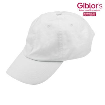 Casquette en coton unisexe avec visière blanc, idéale pour uniformes. En ligne