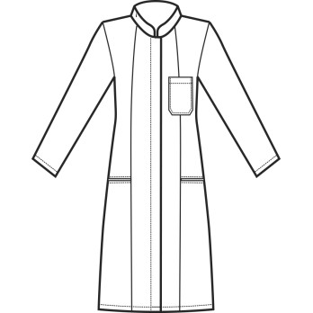 White Korean Women's Smock for Doctor or Pharmacist with Long or Short Sleeves