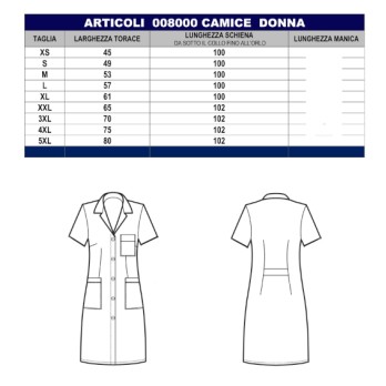 Women's White Short-Sleeve Cotton Smock for Doctor or Pharmacist XS-5XL