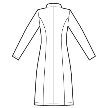 Non-Iron White Slim Fit Women's Lab Coat with Mandarin Collar for Doctor or Pharmacist