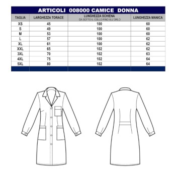 Bata blanca de mujer para médicos con ácido sulfúrico y botones automáticos.