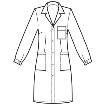 Blouse blanche pour femme, blouse médicale anti-acide en tissu sulfurique avec boutons automatiques.