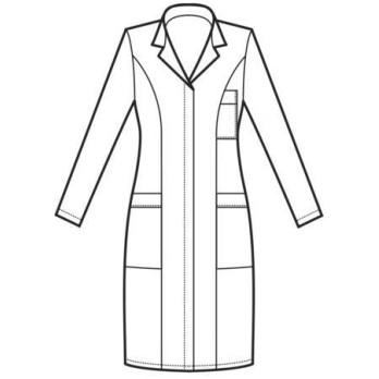 Extra Slim White Women's Lab Coat, Very Fitted, Cotton, for Medical or Pharmacy Use