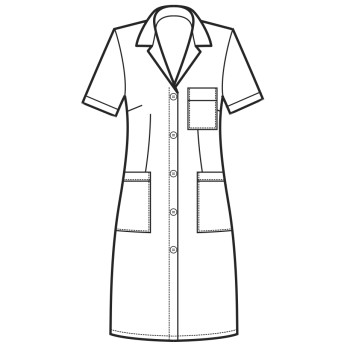 Slim lightweight short-sleeve women's smock for housekeepers or cleaning companies