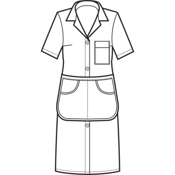 Women's Very Light Short Sleeve Lab Coat with Thumbhole for Work