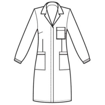 White Women's Laboratory Coat in Slim Cotton with Elastic Cuffs