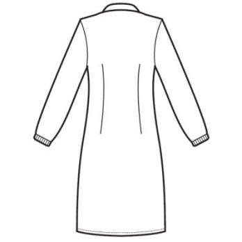 White Women's Laboratory Coat in Slim Cotton with Elastic Cuffs