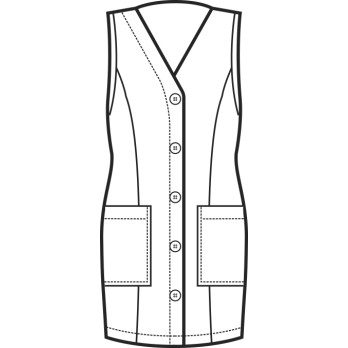 Gilet de style tablier pour femme pour spa esthétique en noir ou bleu Chine.