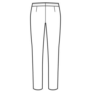 Pantalon slim pour femme noir ou bleu à taille moyenne pour uniforme de travail modèle Trendy.