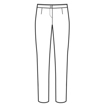 Pantalon slim pour femme noir ou bleu à taille moyenne pour uniforme de travail modèle Trendy.