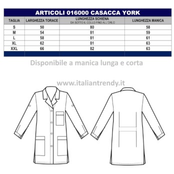 Casacca Bianca +Riga Donna Per Uso Alimentare Es. Panificio M/L M/M