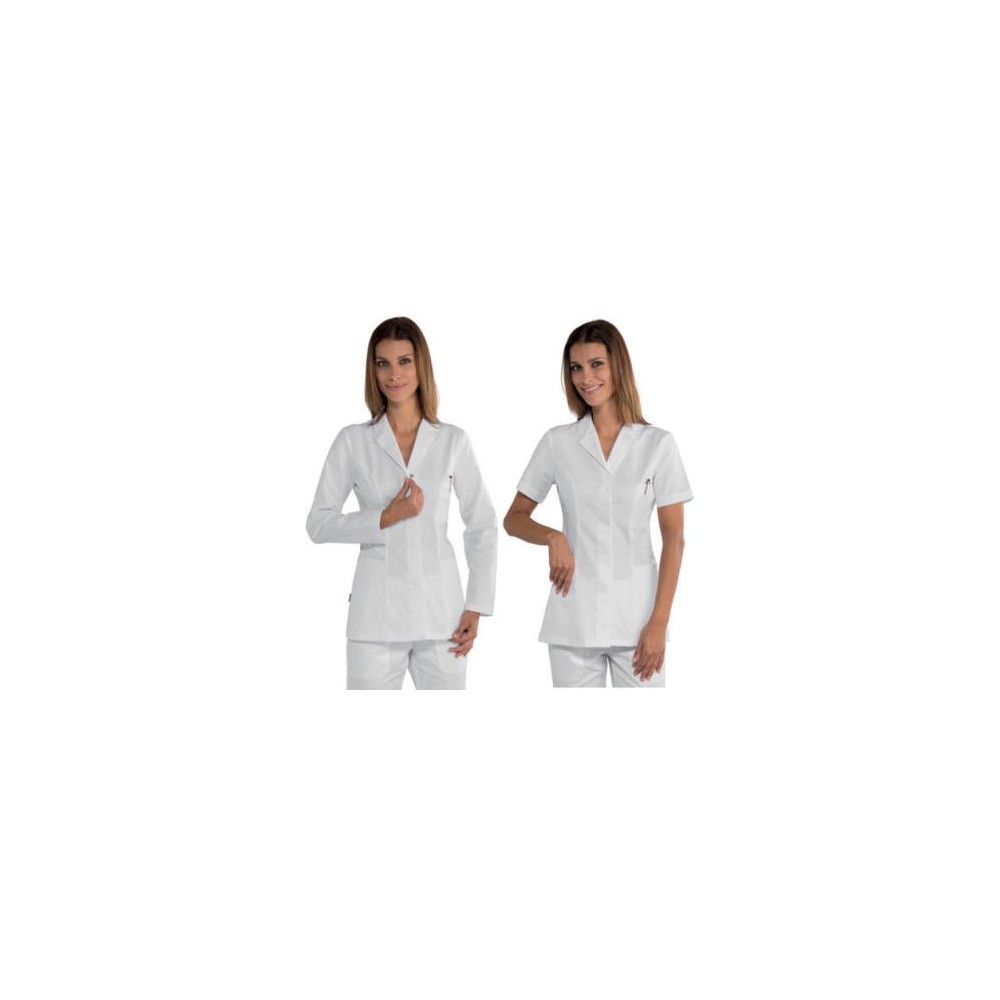 Camisa de mujer blanca ajustada de algodón de manga larga o corta. Descubre en línea.