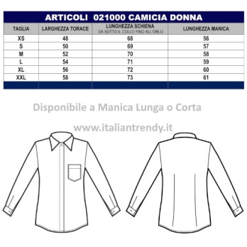 Camisa blanca para mujer de estilo clásico para restaurantes, hoteles, catering y hostess.