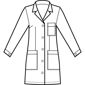 Short White Women's Lab Coat Also Available in Plus Size Medical Sizes S - 5XL