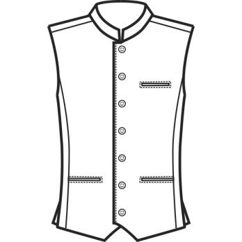 Black Unisex Mandarin-Collar Vest for Bar and Hotel Uniforms