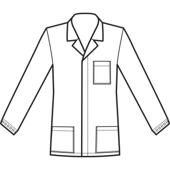 Short white men's smock with contrasting inserts for work