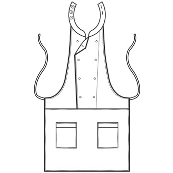 Double-Breasted Apron Bib for Bars, Restaurants, and Various Uses