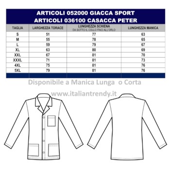 Giacca Uomo Medicale in Cotone Bianco Bottoni a Vista Camice Corto