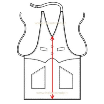 Delantal con peto en forma de chaleco para restaurantes, bares y camareros.