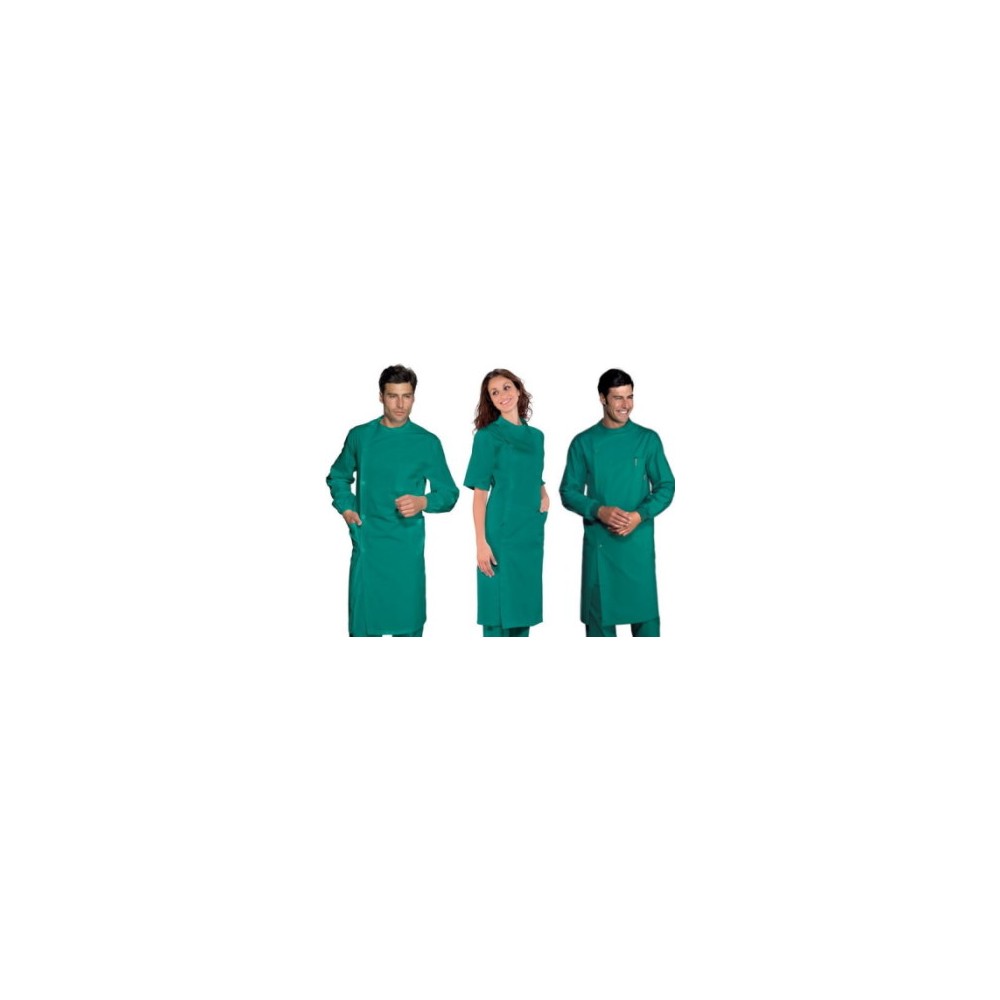 Green surgical dentist coat with Korean-style collar - Buy online