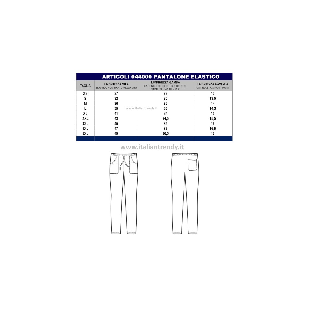 PANTALONE C ELASTICO TINTA UNITA 125 GR DOC-Isacco-044P-044701-0